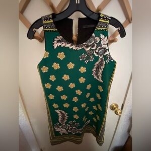 New Zara Floral Green Sleeveless dress